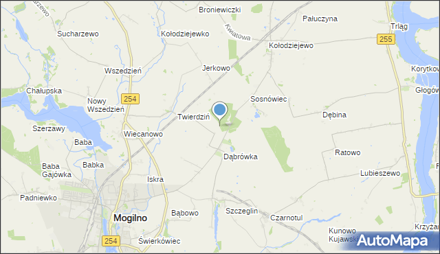 mapa Huba Dąbrowiecka, Huba Dąbrowiecka na mapie Targeo